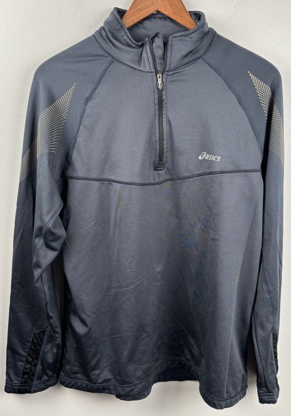 Asics Womens Small 1/4 Zip Jacket Lightweight Running Performance Black